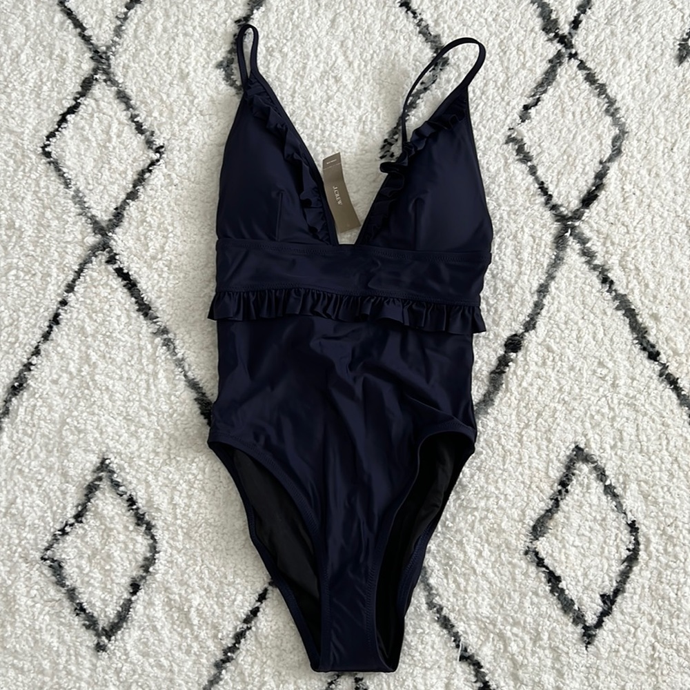 J. Crew Juliette Swim Navy Blue One piece Swimsuit Size 6